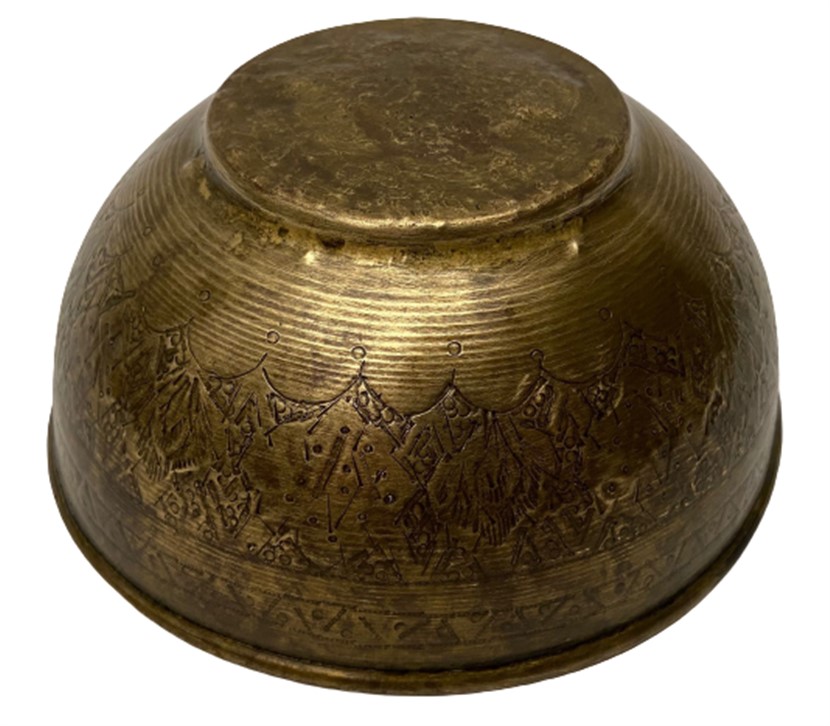 OSMANLI ÜZERİ KALEM İŞLEMELİ PİRİNC KASE 