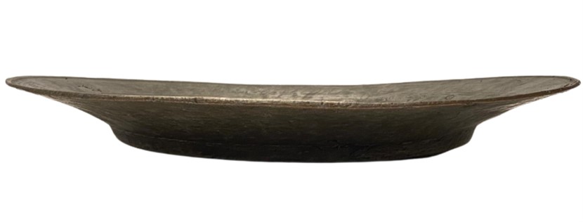 OSMANLI DÖGME BAKIR  BUYUK BOY ÜZERİ KALEM İŞLEMELİ  TAMİR YAMALI BAKIR LENGER