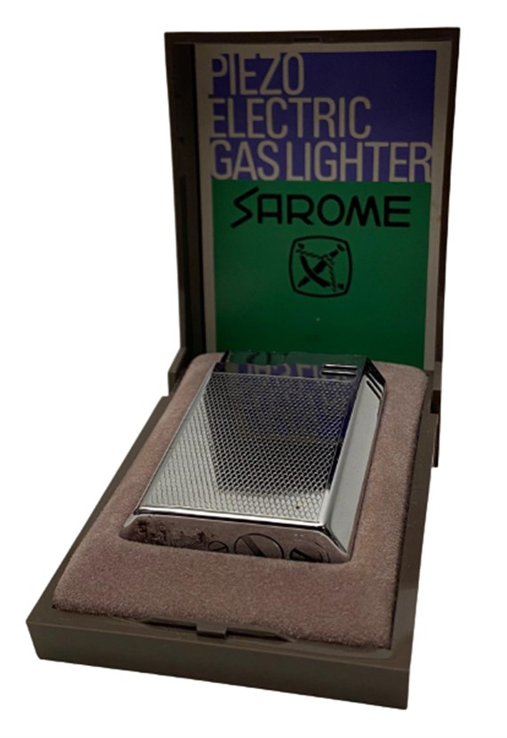 SAROME SP - V, VINTAGE PIEZO ELECTRIC BUTANE GAS LIGHTER ORİJİNAL KUTUSUNDA GAZLI ÇAKMAK