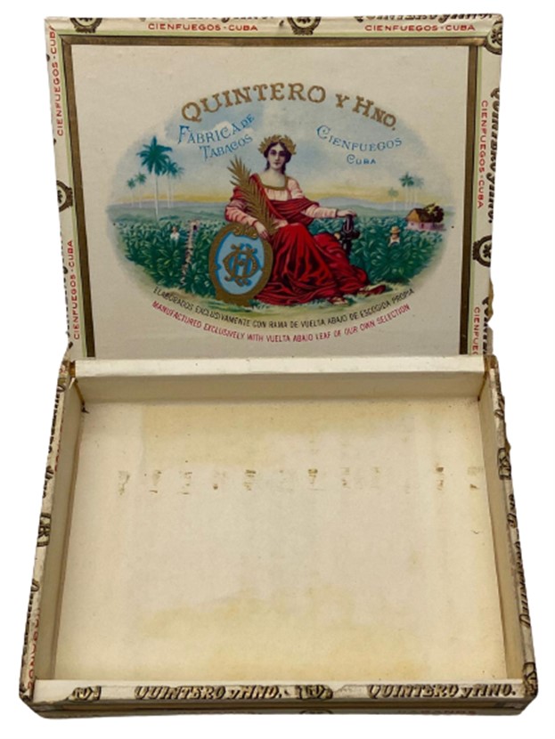 FABRICA DE TABACOS QUINTERE Y HNO CIENFUEGOS 25 Lİ AHŞAP İÇERSİ BOŞ KAPAKLI PURO KUTUSU