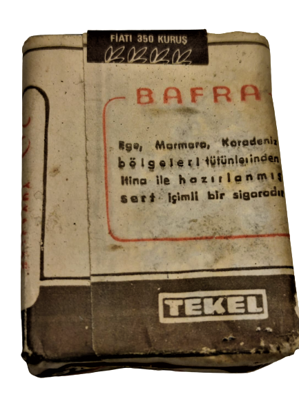 BAFRA 20 YUVARLAK SIGARA 350 KURUŞ KAPAK BANDROLLU TEKEL FİLTRESİZ BAFRA SIGARA PAKEDİ