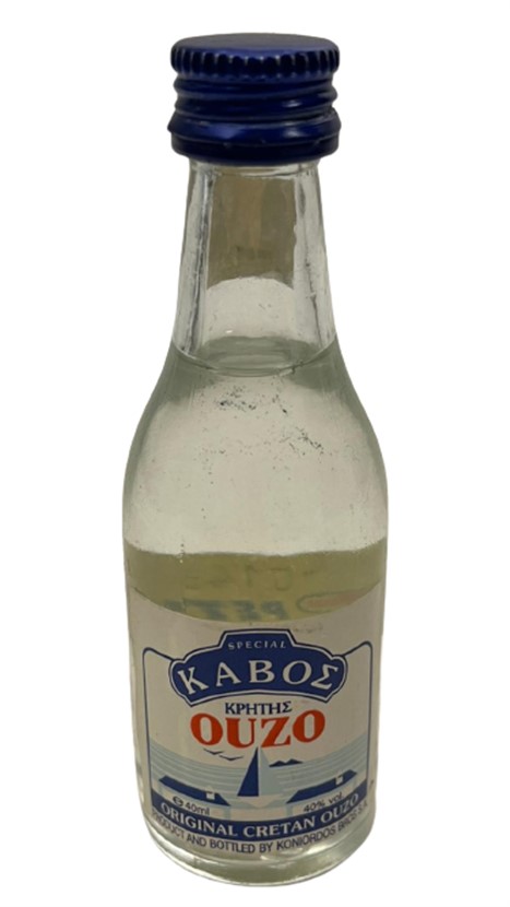 KONIORDOS BROS ORIGINAL CRETAN OUZO 40 ML MİNYATÜR UZO İÇKİ ŞİŞESİ KAPAGI ACILMAMIŞ DOLU KOLEKSİYON 