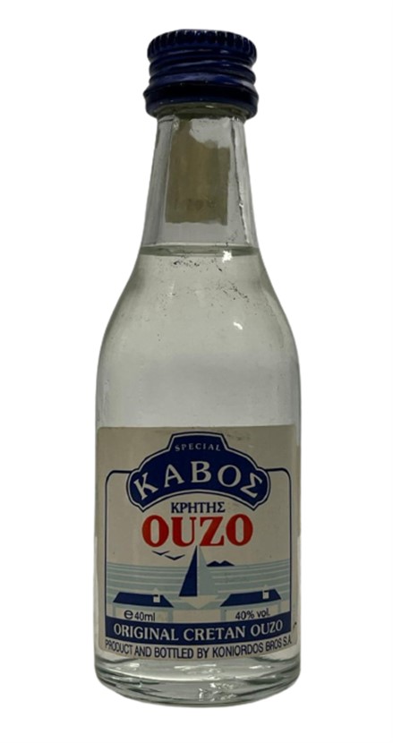 KONIORDOS BROS ORIGINAL CRETAN OUZO 40 ML MİNYATÜR UZO İÇKİ ŞİŞESİ KAPAGI ACILMAMIŞ DOLU KOLEKSİYON 