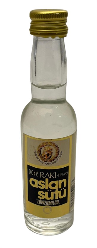 TURKISCHES NATIONALGETRANK RAKI ASLAN SÜTÜ 40 ML MİNYATÜR İÇKİ RAKI ŞİŞESİ KAPAGI ACILMAMIŞ DOLU KOLEKSİYON 