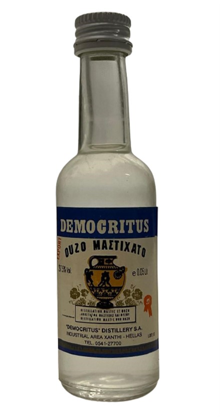 GREECE DEMOCRITUS OUZO 50 ML MİNYATÜR İÇKİ ŞİŞESİ KAPAGI ACILMAMIŞ DOLU KOLEKSİYON 