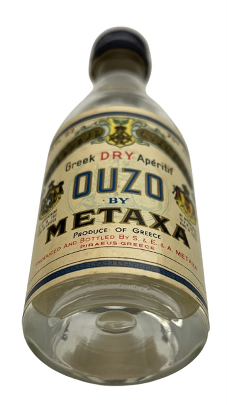 GREECE OUZO BY METAXA 50 ML MİNYATÜR İÇKİ LİKÖR ŞİŞESİ KAPAGI ACILMAMIŞ DOLU KOLEKSİYON 