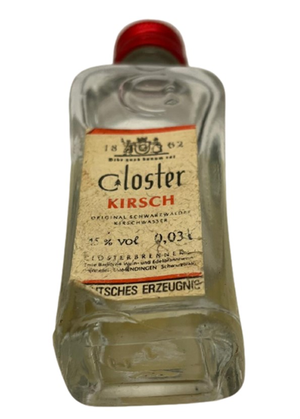 CLOSTER KIRSCH 30 ML MİNYATÜR İÇKİ LİKÖR ŞİŞESİ KAPAGI ACILMAMIŞ DOLU KOLEKSİYON 