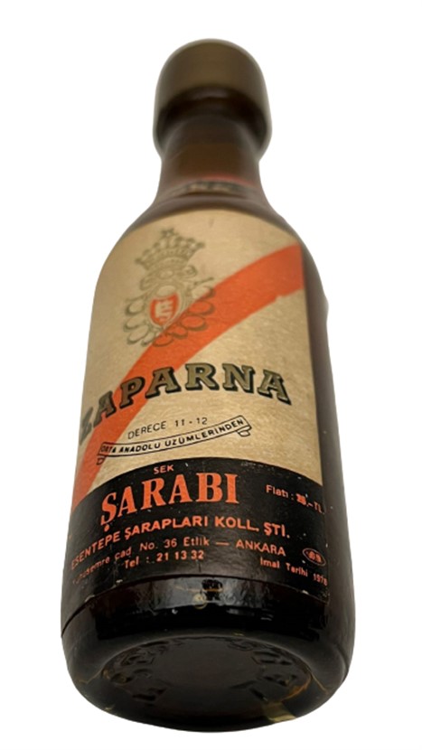 1956  ZAPARNA ŞARABI 50 ML MİNYATÜR İÇKİ ŞARAP ŞİŞESİ KAPAGI ACILMAMIŞ DOLU KOLEKSİYON 