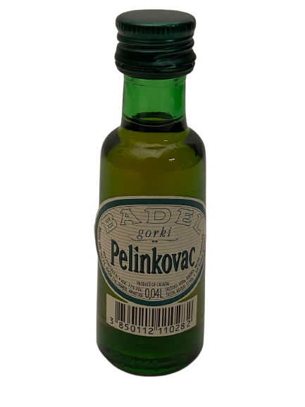 BADEL GORKİ PELİNKOVAC 40 ML MİNYATÜR İÇKİ LİKÖR ŞİŞESİ KAPAGI ACILMAMIŞ DOLU KOLEKSİYON 