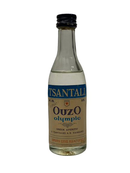 GREEK TSANTALI OUZO OLYMPİC 50 ML MİNYATÜR İÇKİ LİKÖR ŞİŞESİ KAPAGI ACILMAMIŞ DOLU KOLEKSİYON 