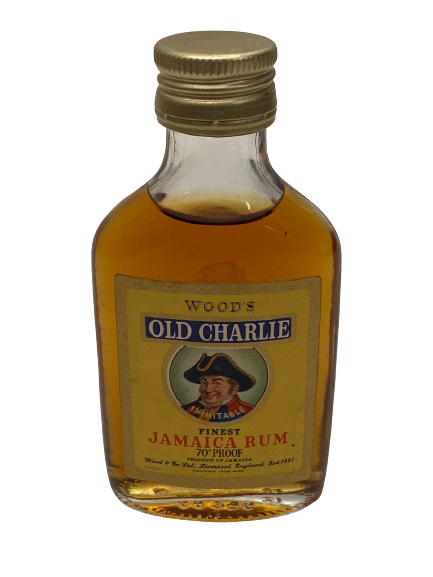 WOOD'S OLD CHARLIE JAMAICA RUM 50 ML MİNYATÜR İÇKİ LİKÖR ŞİŞESİ KAPAGI ACILMAMIŞ DOLU KOLEKSİYON 