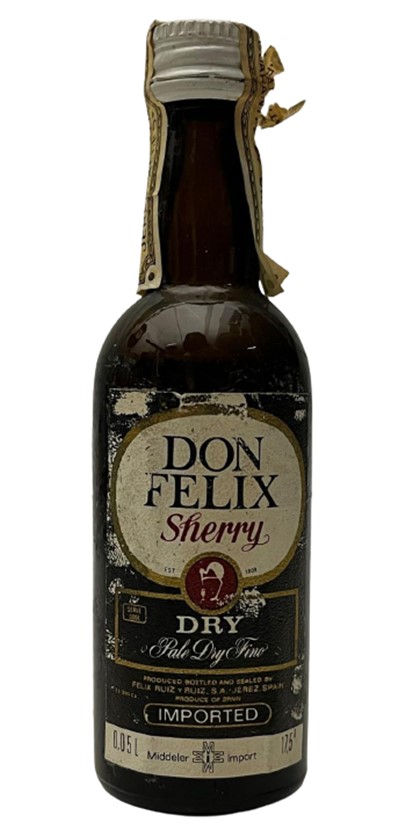 DON FELİX SHERRY 50 ML MİNYATÜR ŞERİ İÇKİ ŞİŞESİ KAPAGI ACILMAMIŞ DOLU KOLEKSİYON 