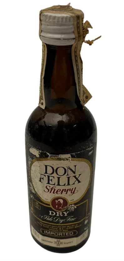 DON FELİX SHERRY 50 ML MİNYATÜR ŞERİ İÇKİ ŞİŞESİ KAPAGI ACILMAMIŞ DOLU KOLEKSİYON 