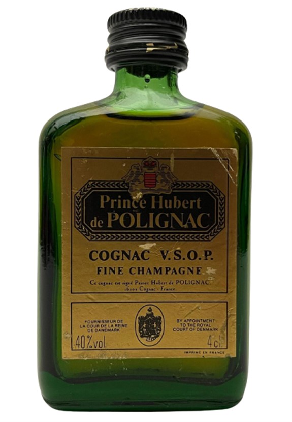 PRİNCE HUBERT DE POLIGNAC COGNAC 40 ML MİNYATÜR İÇKİ KONYAK ŞİŞESİ KAPAGI ACILMAMIŞ DOLU KOLEKSİYON 