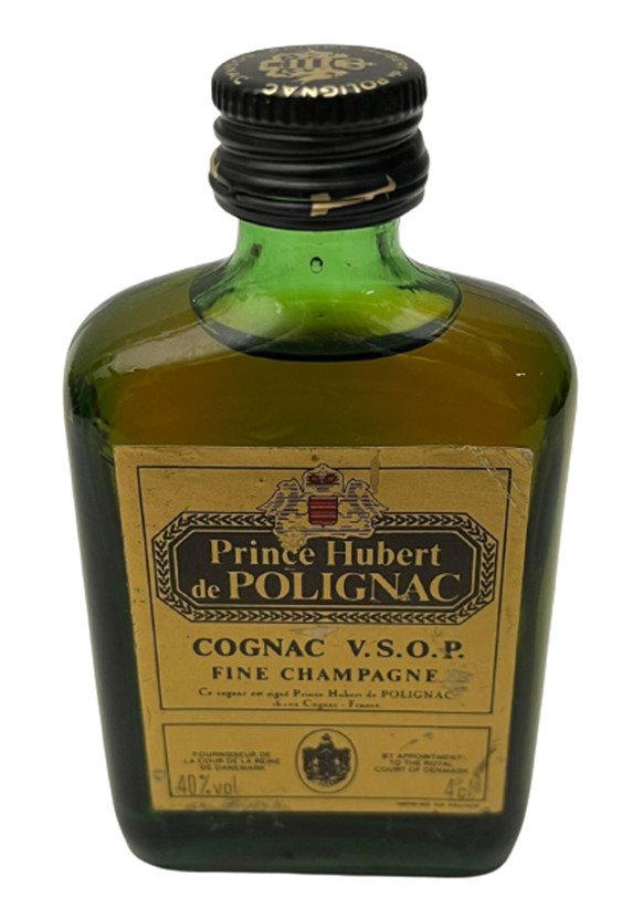 PRİNCE HUBERT DE POLIGNAC COGNAC 40 ML MİNYATÜR İÇKİ KONYAK ŞİŞESİ KAPAGI ACILMAMIŞ DOLU KOLEKSİYON 