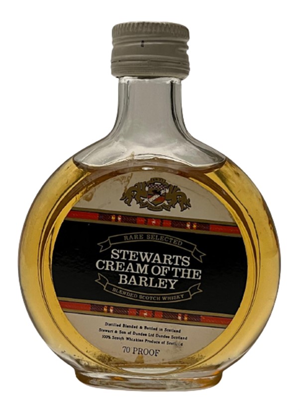 STEWARTS CREAM OF THE BARLEY BLENDED SCOTCH WHISKEY 50 ML MİNYATÜR İÇKİ VİSKİ ŞİŞESİ KAPAGI ACILMAMIŞ DOLU KOLEKSİYON 