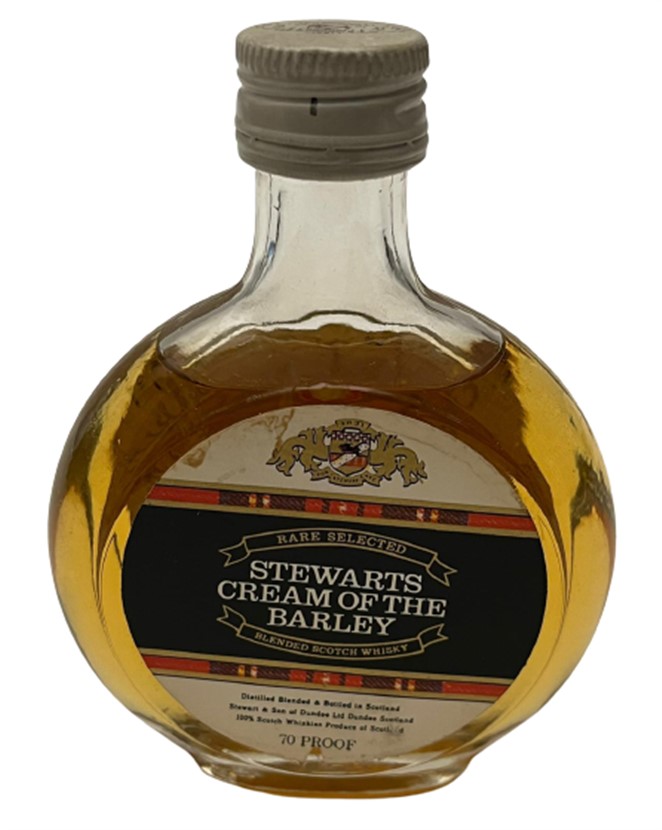 STEWARTS CREAM OF THE BARLEY BLENDED SCOTCH WHISKEY 50 ML MİNYATÜR İÇKİ VİSKİ ŞİŞESİ KAPAGI ACILMAMIŞ DOLU KOLEKSİYON 