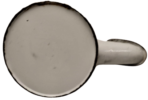 1940 EMAYE BEYAZ  ÜZERİNDE LACİVERT ŞERİTLER OLAN ÖRDEK   YATALAK ERKEK HASTALARIN KULLANDIGI