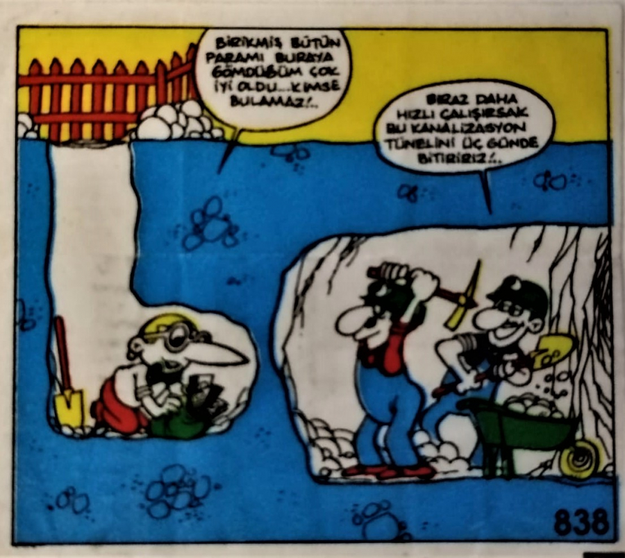  TİPİTİP SAKIZ VE CİKLET İÇERSİNDEN CIKAN YAĞLI KAGIT TÜRÜNDE RENKLİ TİFDRUK BASKI İLE KONULU MİZANSEN KARİKATÜR