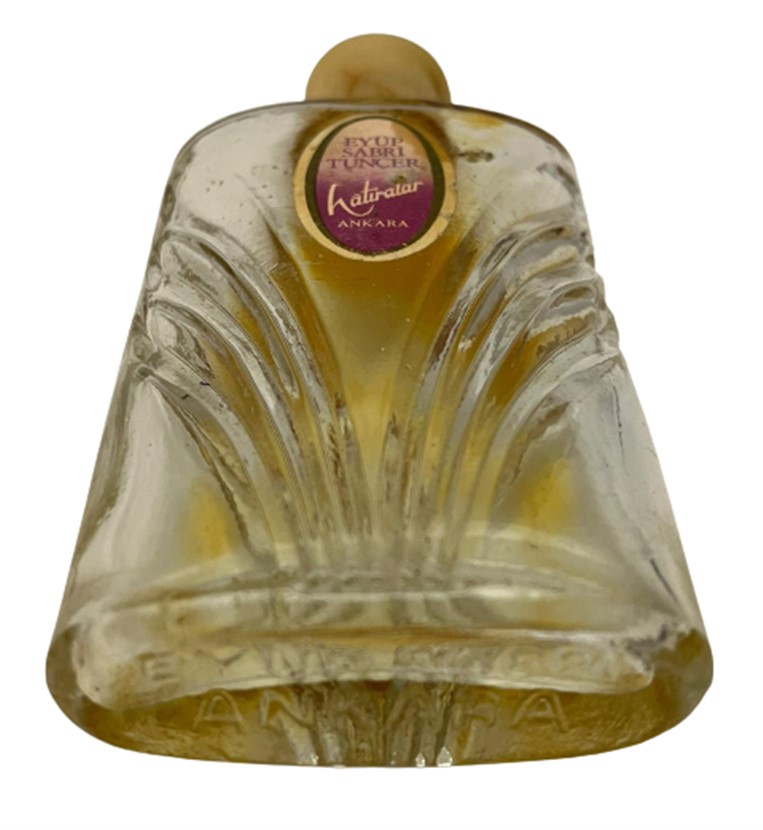 1960 EYÜP SABRİ TUNCER  HATIRALAR ANKARA ETİKETLİ ŞİŞE KOLONYA ŞİŞESİ