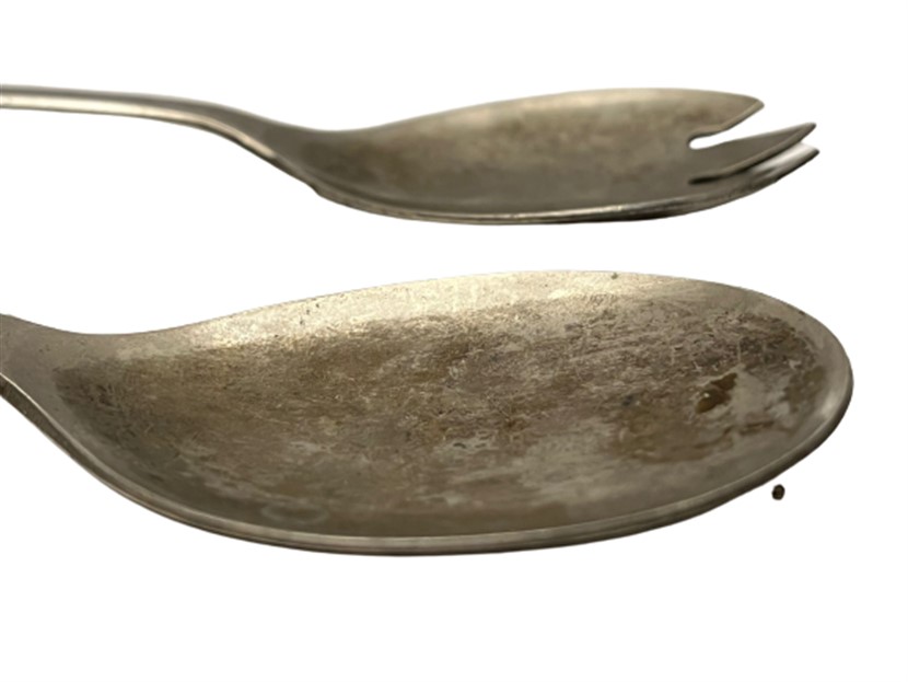 İNGİLİZ SHEFFIELD DAMGALI GÜMÜŞ KAPLAMA METAL SERVİŞ CATAL VE KAŞIK