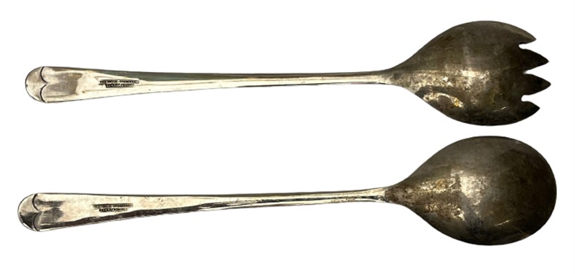 İNGİLİZ SHEFFIELD DAMGALI GÜMÜŞ KAPLAMA METAL SERVİŞ CATAL VE KAŞIK