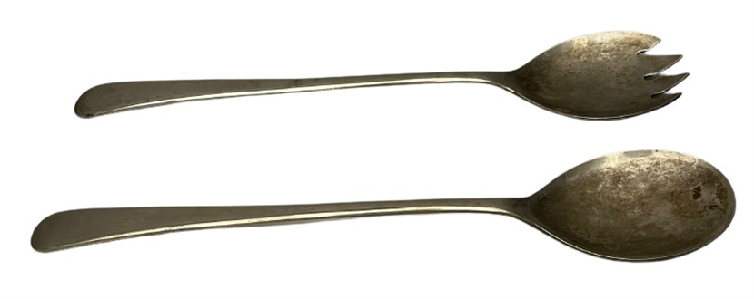 İNGİLİZ SHEFFIELD DAMGALI GÜMÜŞ KAPLAMA METAL SERVİŞ CATAL VE KAŞIK
