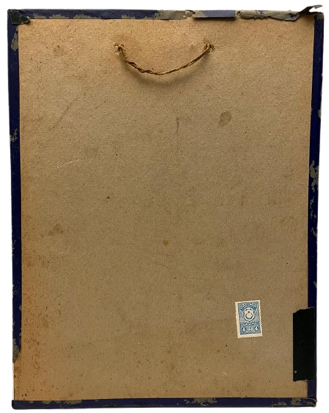 1940 L'OREAL PARİS PARFUM ARKASI PULLU ÖN TARAFI CAM İCERSİ RENKLİ OFSET BASKI REKLAM TABELASI 