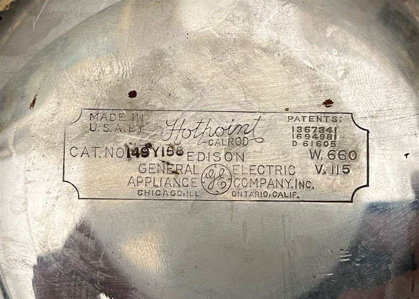 VİNTAGE USA AMERİKA 1930 HOTPOİNT CALROD EDİSON ELECTRİC WAFFLE MAKİNESİ