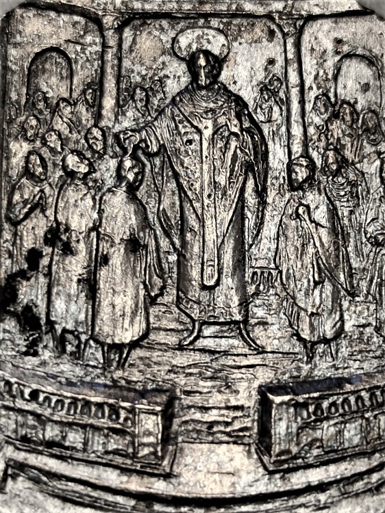 ARCIDIOCESI DI MILANO ANNO SANTAMBROSIANO MEDAGLIA  SİLVER PLATE 1996 1997 MADALYA BRONZ GÜMÜŞ KAPLAMA