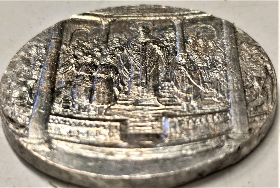 ARCIDIOCESI DI MILANO ANNO SANTAMBROSIANO MEDAGLIA  SİLVER PLATE 1996 1997 MADALYA BRONZ GÜMÜŞ KAPLAMA