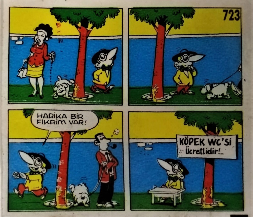 TİPİTİP SAKIZ VE CİKLET İÇERSİNDEN CIKAN YAĞLI KAGIT TÜRÜNDE RENKLİ TİFDRUK BASKI İLE KONULU MİZANSEN KARİKATÜR 