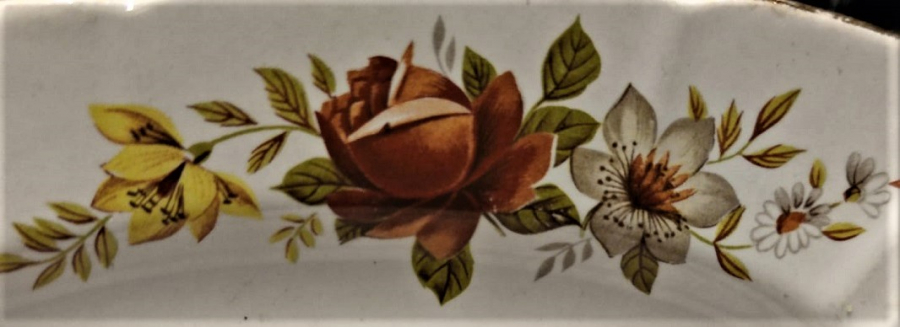 1960 SUMERBANK PORSELEN CİCEK DESENLİ İKRAMLIK KAYIK TABAK 