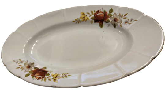 1960 SUMERBANK PORSELEN CİCEK DESENLİ İKRAMLIK KAYIK TABAK 