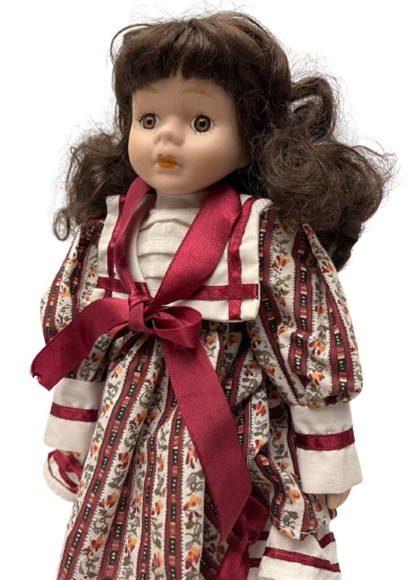 ELLERİ YÜZÜ PORSELEN VE EL BOYAMA YAPIMI EL DİKİM ELBİSELİ YÖRESEL OYUNCAK KIZ COCUK BEBEK