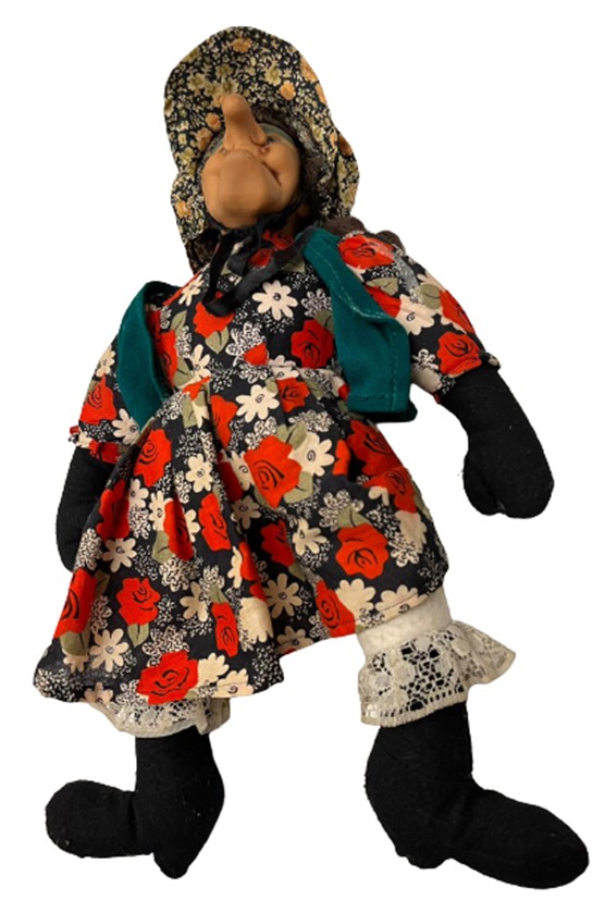 FATOŞ TÜRK MALI YERLİ OYUNCAK ELBİSELİ ŞAPKALI UCAN CADI BEZ BEBEK