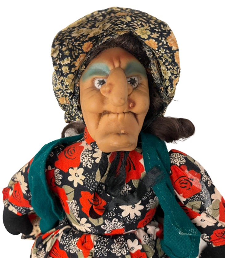 FATOŞ TÜRK MALI YERLİ OYUNCAK ELBİSELİ ŞAPKALI UCAN CADI BEZ BEBEK