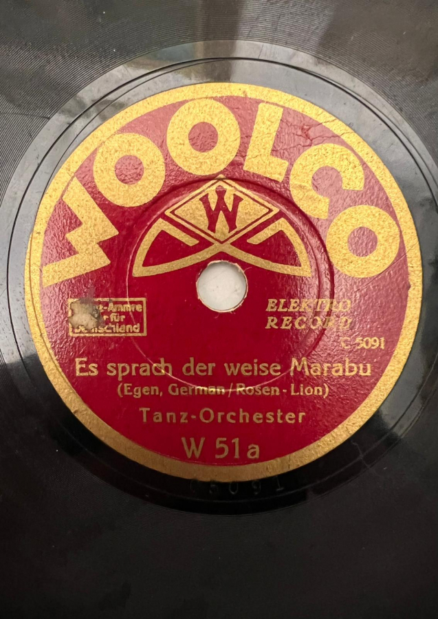 GROSSMÜTTERCHEN INSTRUMENTAL - TRİO - ES SPRACH DER WEİSE MARABU TANZ - ORCHESTER 78 DEVİR TAŞ PLAK