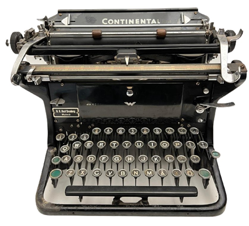 1920 CONTİNENTAL TYPEWRITER A. B. AXEL SVANBERG MALMÖ MEKANİK EKSİKSİZ METAL DAKTILO GERMANY