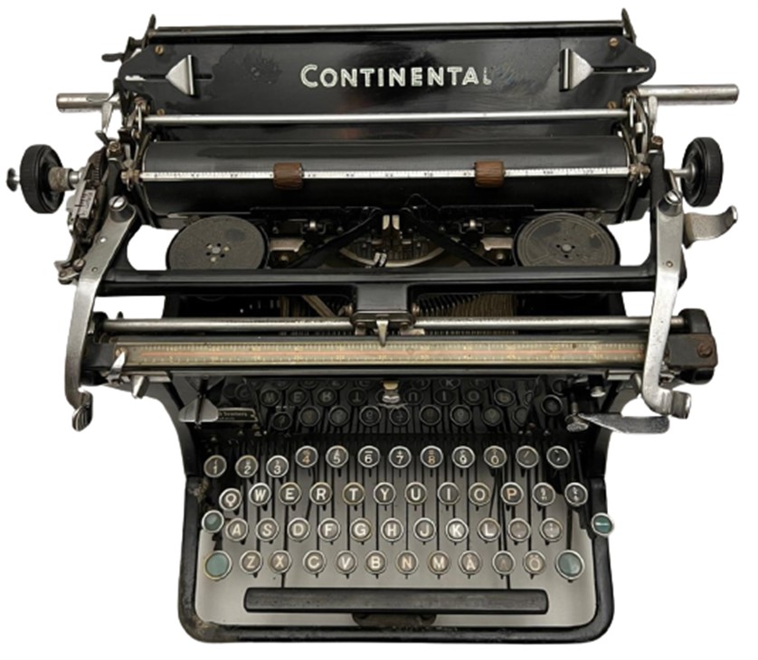 1920 CONTİNENTAL TYPEWRITER A. B. AXEL SVANBERG MALMÖ MEKANİK EKSİKSİZ METAL DAKTILO GERMANY