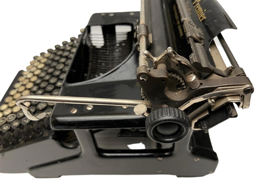 1908 AMERİCAN USA SMİTH PREMİER  TYPEWRITER NO 10 CİFT KLAVYELİ MEKANİK CAM TUŞLU MEKANİK METAL KASA FUL DAKTİLO