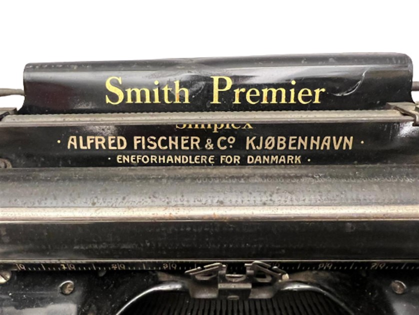 1908 AMERİCAN USA SMİTH PREMİER  TYPEWRITER NO 10 CİFT KLAVYELİ MEKANİK CAM TUŞLU MEKANİK METAL KASA FUL DAKTİLO