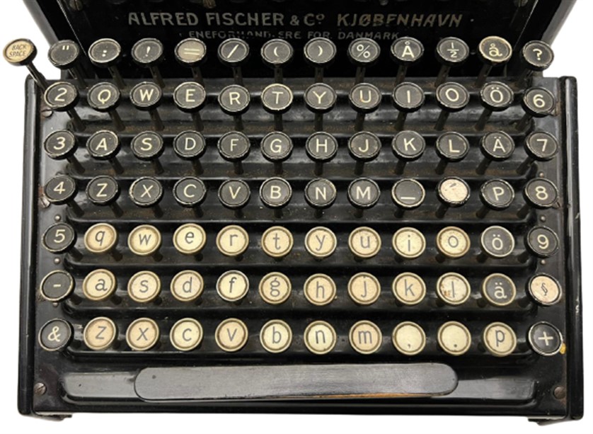 1908 AMERİCAN USA SMİTH PREMİER  TYPEWRITER NO 10 CİFT KLAVYELİ MEKANİK CAM TUŞLU MEKANİK METAL KASA FUL DAKTİLO