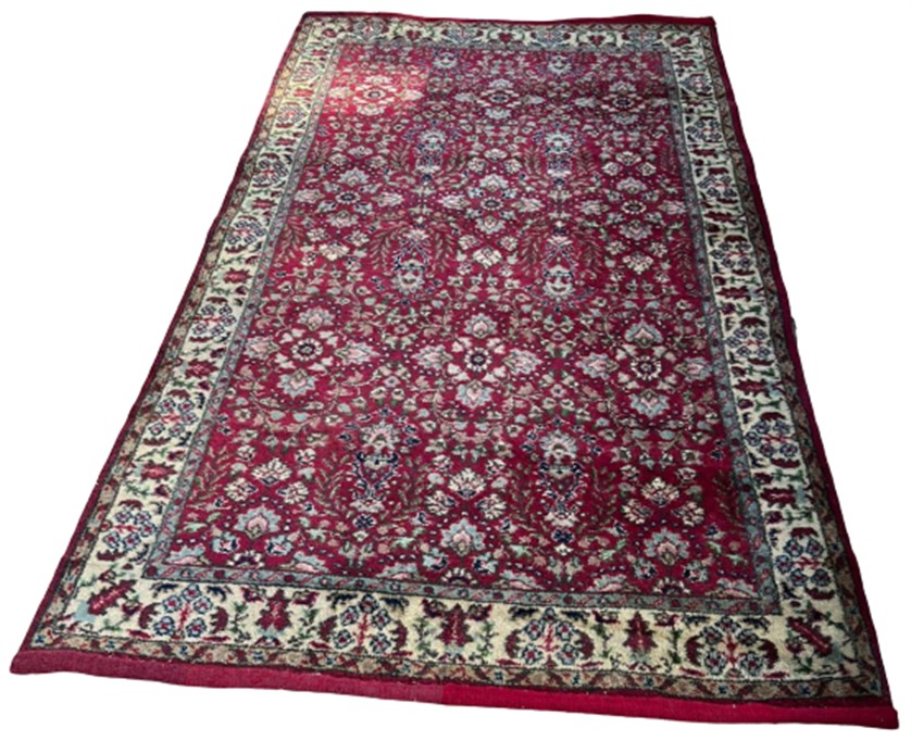 MANİSA DEMİRCİ YÖRESİ EL DOKUMA KÖK BOYA  KIRMIZI TONLAR AGIRLIKLI  YÜN HALI