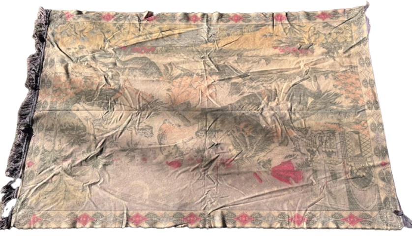 FLOŞ KADİFE DOKUMA SARAYDAN KIZ KACIRMA TEMALI BÜYÜK BOY DUVAR HALISI