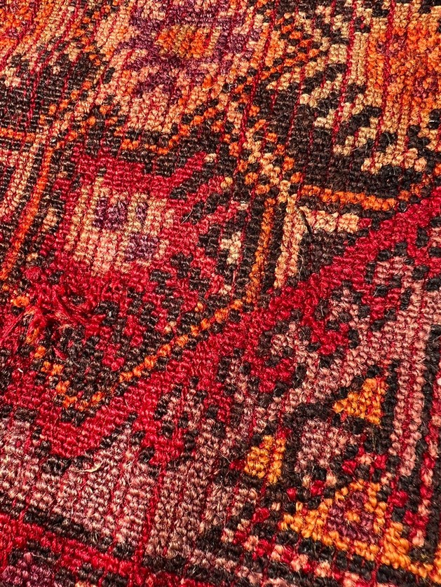 OSMANLI TAMAMI EL DOKUMA KOR BOYA SEDİR ÜZERİ KİLİM