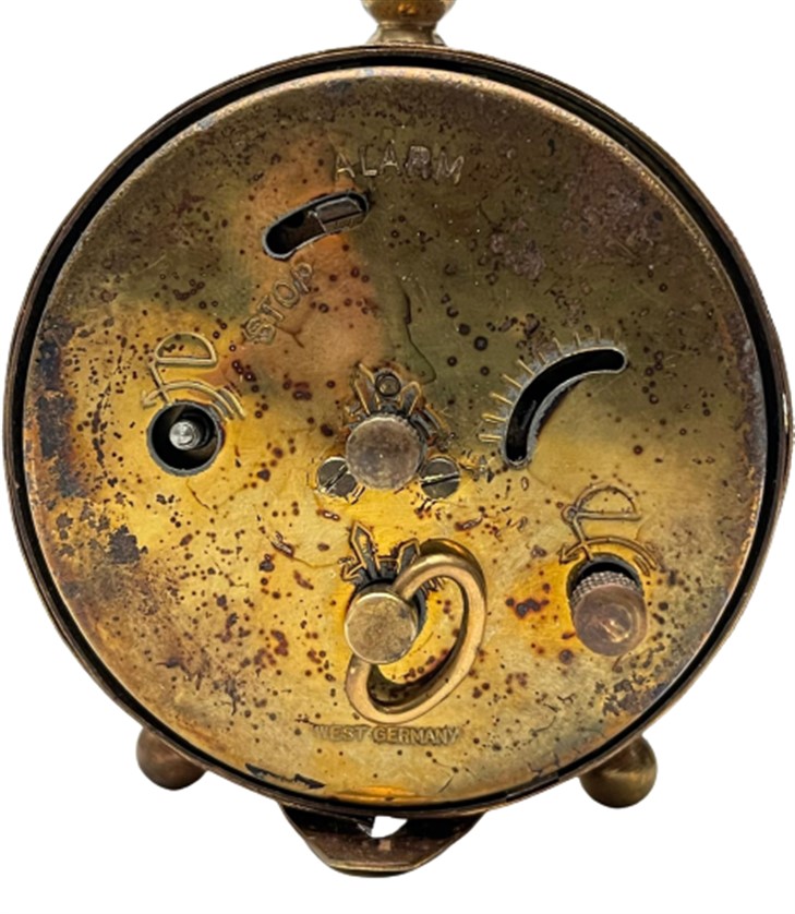 BLESSİNG WEST GERMANY CLOCK YANLARI İŞLEMELİ KURMALI MEKANİK ÇALAR BAŞ UCU SAAT