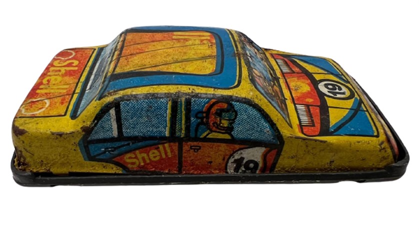 GÜREL TÜRK MALI SARI RENKDE TENEKE 19 NUMARALI SEHEEL REKLAMLI  ALT KISMI PLASTİK OYUNCAK TOFAŞ DOĞAN OYUNCAK YARIŞ ARABA