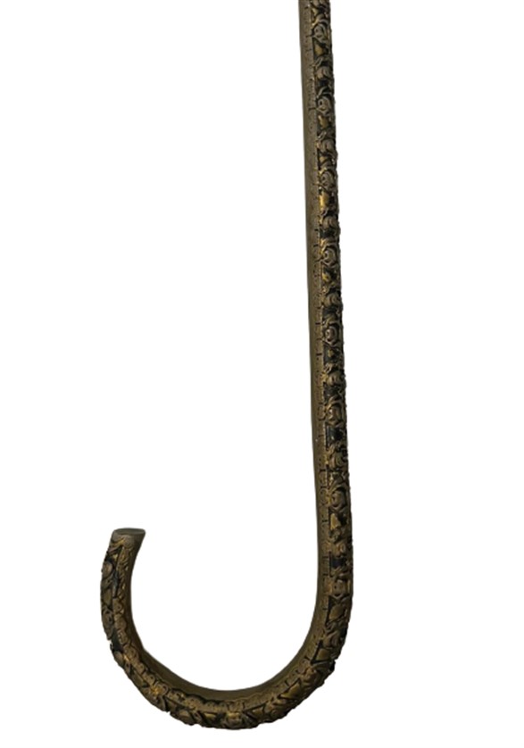 1920GÜMÜŞ İŞLEMELİ UZUN KİBAR SAPLI ÜZERİ FUL İŞLEME GÜNEŞ VE YAGMURDA KULLANILAN ŞEMSİYE 10 CUBUK TELLİ 