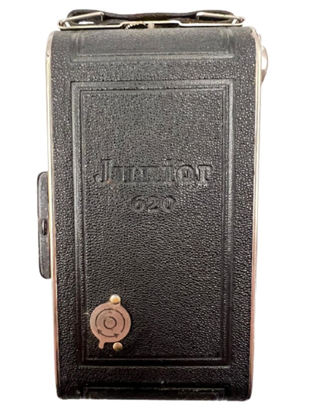 1934 GERMANY KODAK JUNİOR 620 CAMERA VİNTAGE ORİJİNAL DERİ ÇANTASINDA  KÖRÜKLÜ FOTOĞRAF MAKİNESİ